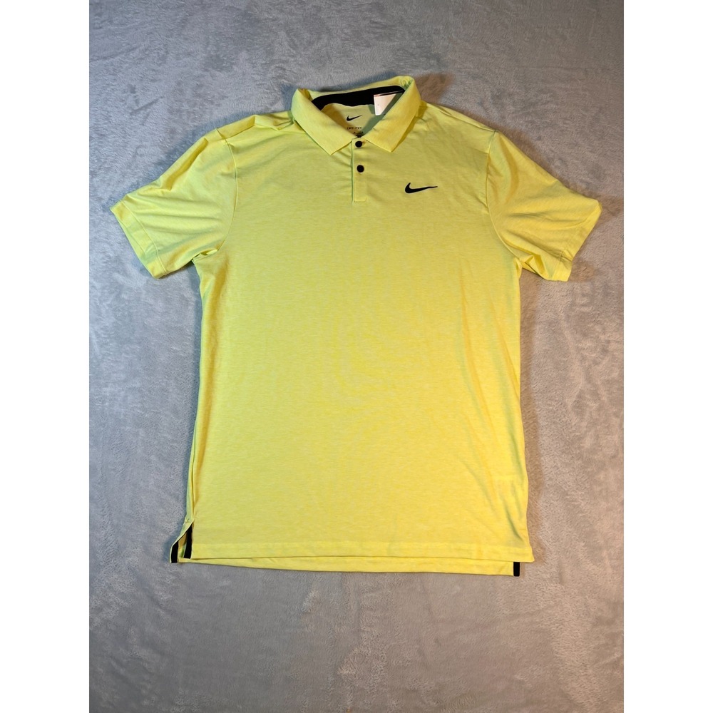 Nike Dri-FIT Tour Men's Medium Golf Polo DV3123-736 Lemon Twist Yellow Black New